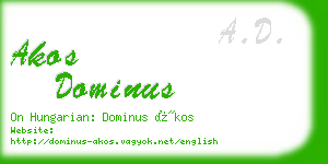 akos dominus business card